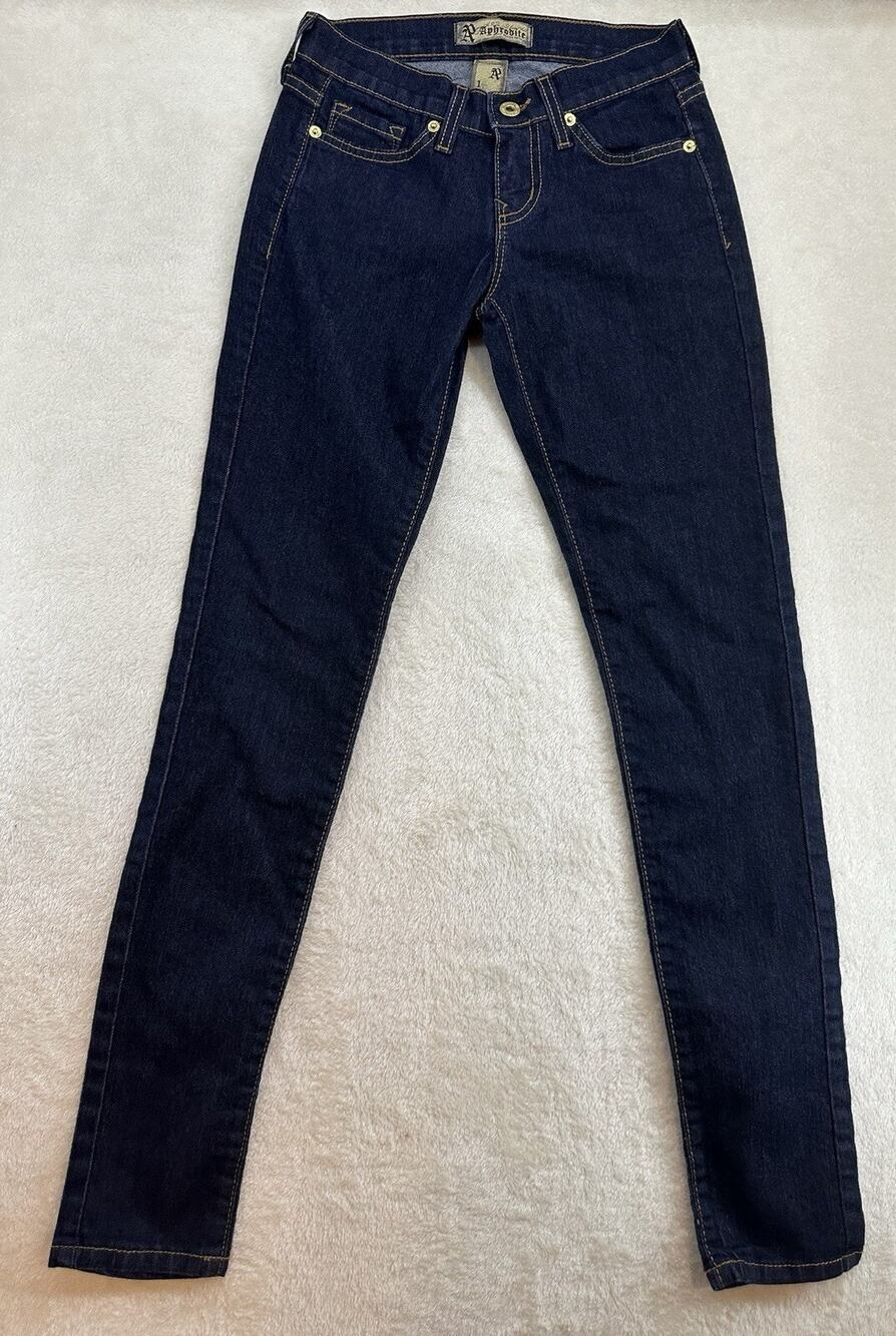 Women's Aphrodite Skinny Jeans Dark Wash Low Rise Size 1
